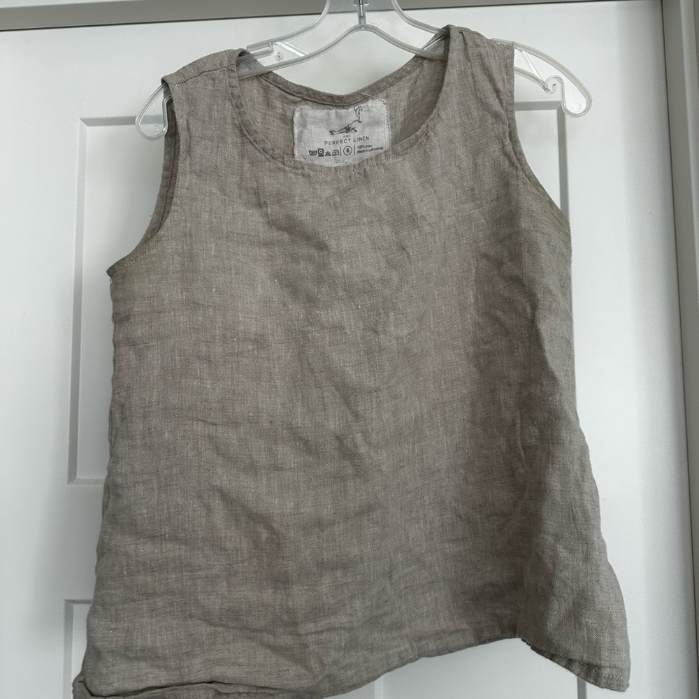 notPERFECTLINEN Sleeveless Linen Tank Top - natural